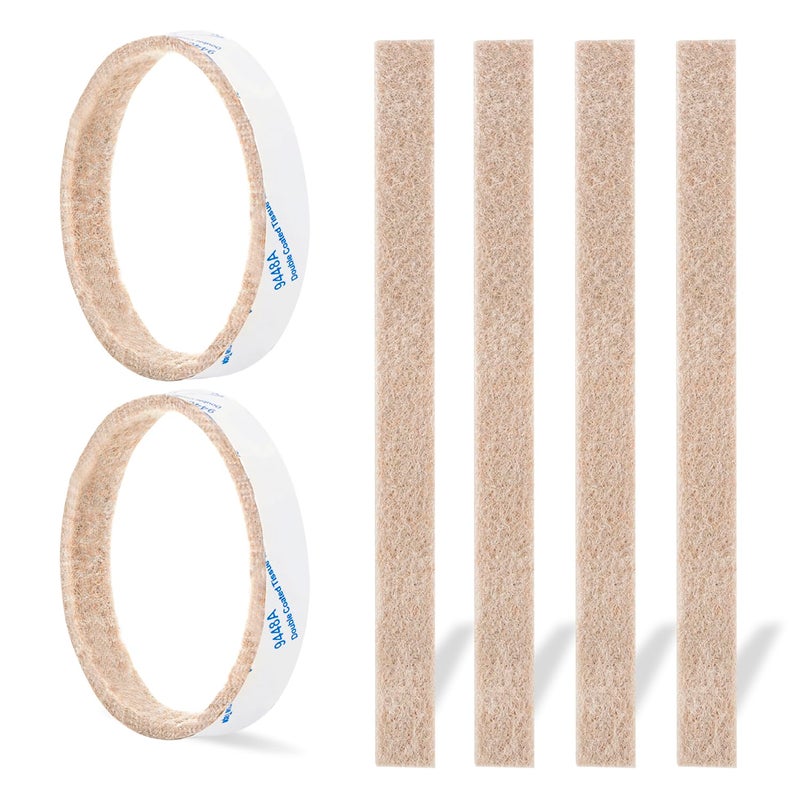 PremiFix Furniture Felt Pads Strips 20pcs Pack 1/2 x 6 Inches Self Adhesive Beige Furniture Pads Anti Scratch Felt Pads Heavy Duty 3mm Floor Protector for Chair Feet for Hardwood Floor - Image 1